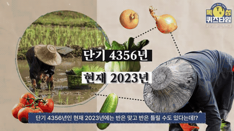 사진과 설명 문구를 그래픽으로 배치한 코너 화면